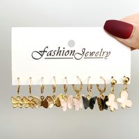 5 Piece Set Fashion Butterfly Plating Metal Drop Earrings sku image 1
