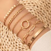 Fashion Solid Color Alloy Plating Women's Bracelets 1 Set sku image 2