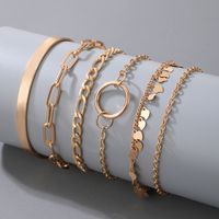 Fashion Solid Color Alloy Plating Women's Bracelets 1 Set main image 3