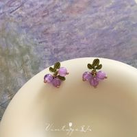 Retro Heart Shape Flower Alloy Plating Inlay Artificial Gemstones Pearl Women's Ear Clips 1 Pair sku image 33