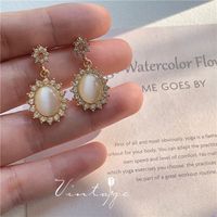Retro Heart Shape Flower Alloy Plating Inlay Artificial Gemstones Pearl Women's Ear Clips 1 Pair sku image 47