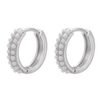 Fashion Geometric Brass Inlay Artificial Pearls Earrings 1 Pair sku image 2