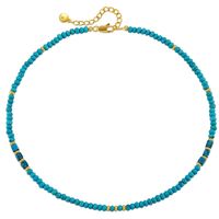 Wholesale Classic Style Streetwear Geometric Turquoise Copper Necklace main image 5