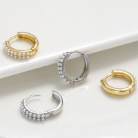 Fashion Geometric Brass Inlay Artificial Pearls Earrings 1 Pair main image 6