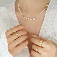 Einfacher Stil Geometrisch Perle Titan Stahl Halskette 1 Stück main image 4