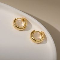 Fashion Round Copper Gold Plated Hoop Earrings 1 Pair main image 6