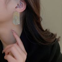 Fashion Geometric Copper Tassel Artificial Pearls Drop Earrings 1 Pair main image 2