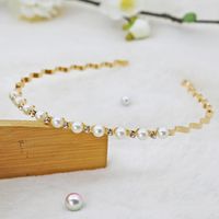 Mode Blume Metall Inlay Künstliche Perlen Künstlicher Diamant Haarband 1 Stück sku image 34