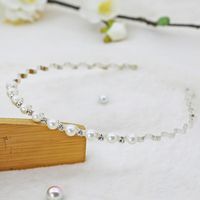 Mode Fleur Métal Incruster Perles Artificielles Diamant Artificiel Bande De Cheveux 1 Pièce sku image 35