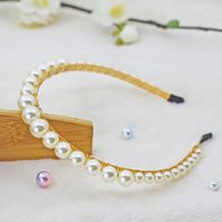 Mode Blume Metall Inlay Künstliche Perlen Künstlicher Diamant Haarband 1 Stück sku image 102