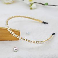 Mode Blume Metall Inlay Künstliche Perlen Künstlicher Diamant Haarband 1 Stück sku image 76
