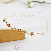 Mode Blume Metall Inlay Künstliche Perlen Künstlicher Diamant Haarband 1 Stück sku image 96