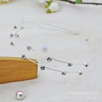 Fashion Flower Metal Inlay Artificial Pearls Artificial Diamond Hair Band 1 Piece sku image 108