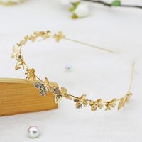 Mode Blume Metall Inlay Künstliche Perlen Künstlicher Diamant Haarband 1 Stück sku image 144