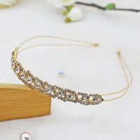 Mode Blume Metall Inlay Künstliche Perlen Künstlicher Diamant Haarband 1 Stück sku image 145