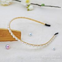 Fashion Flower Metal Inlay Artificial Pearls Artificial Diamond Hair Band 1 Piece sku image 22