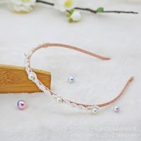 Mode Blume Metall Inlay Künstliche Perlen Künstlicher Diamant Haarband 1 Stück sku image 58