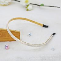 Fashion Flower Metal Inlay Artificial Pearls Artificial Diamond Hair Band 1 Piece sku image 86