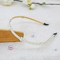 Moda Flor Metal Embutido Perlas Artificiales Diamante Artificial Banda Para El Cabello 1 Pieza sku image 64