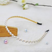 Fashion Flower Metal Inlay Artificial Pearls Artificial Diamond Hair Band 1 Piece sku image 71
