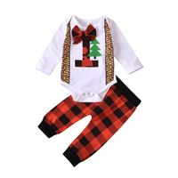 Christmas Fashion Cartoon Cotton Boys Clothing Sets sku image 8