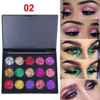 New Style 15 Colors Shiny Sequins Glitter Powder Eye Shadow Plate main image 5