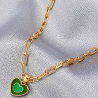 Fashion Heart Shape Alloy Enamel Women's Pendant Necklace 1 Piece main image 3