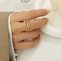 Retro Simple Index Finger Double Ring Titanium Steel Plated 18k Without Fading Wholesale sku image 1