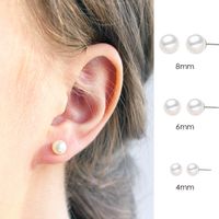 Fashion Geometric Stainless Steel Plating Artificial Pearls Ear Studs 1 Pair main image 5