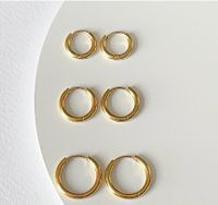 Fashion Solid Color Titanium Steel Plating Earrings 1 Set main image 2