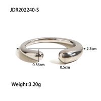 Fashion Geometric Solid Color Stainless Steel Plating Open Ring 1 Piece sku image 1