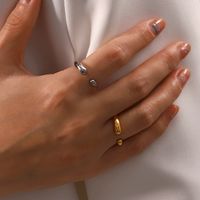 Fashion Geometric Solid Color Stainless Steel Plating Open Ring 1 Piece main image 2