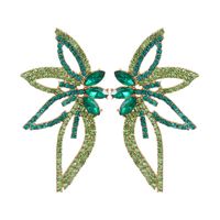 1 Pair Elegant Glam Shiny Flower Inlay Alloy Artificial Diamond Ear Studs sku image 1