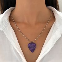 Simple Style Heart Shape Arylic Alloy Women's Pendant Necklace 1 Piece main image 3