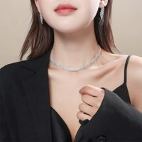 Fashion Woven Rhinestone Clavicle Bridal Jewelry Necklace And Earrings Set main image 4