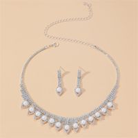 Fashion Woven Rhinestone Clavicle Bridal Jewelry Necklace And Earrings Set main image 8