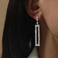 Boucles D&#39;oreilles Longues En Alliage À Pampilles De Tendance Rétro À Clous En Diamant En Gros Nihaojewelry sku image 13