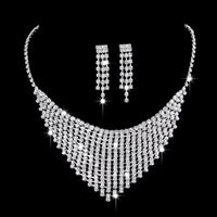 Einfacher Stil Einfarbig Künstlicher Kristall Kupfer Inlay Zirkon Ohrringe Halskette sku image 15