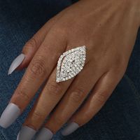 Korean Masonry Square Rhinestone Open Ring Wholesale Nihaojewelry main image 10