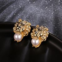 Simple Earrings Geometric Earrings Copper Pearl Earrings Wholesale main image 10