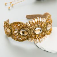 Fashion Geometric Cloth Inlay Rhinestones Hair Band 1 Piece sku image 1