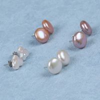 Einfacher Stil Brot Perlen Sterling Silber Eingelegte Perlen Perle Ohrringe 1 Paar main image 3