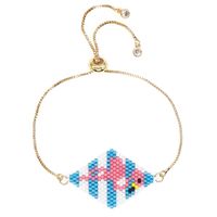 Simple Miyuki Rice Beads Rainbow Hand-woven Tassel Beaded Bracelets sku image 13