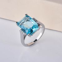 Fashion Geometric Copper Diamond Artificial Gemstones Rings main image 1