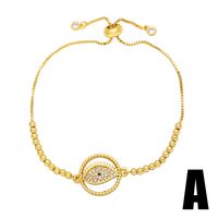 Fashion Universe Devil's Eye Tree Copper Gold Plated Zircon Bracelets 1 Piece sku image 1