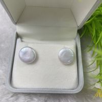 Style Simple Argent Sterling Perles Incrustées Perle Boucles D'oreilles main image 1