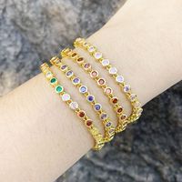 Simple Style Round Copper Gold Plated Zircon Bracelets 1 Piece main image 5