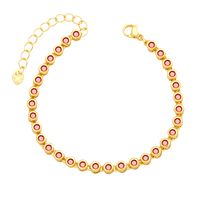 Simple Style Round Copper Gold Plated Zircon Bracelets 1 Piece sku image 7