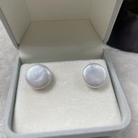 Simple Style Sterling Silver Inlaid Pearls Pearl Ear Studs sku image 1