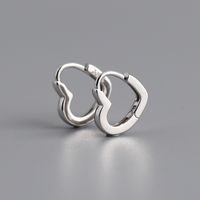 1 Pair Fashion Heart Shape Sterling Silver Earrings sku image 1